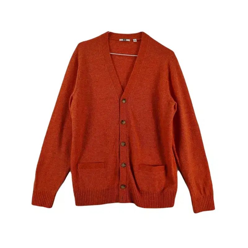 【雷市場（ポンジャン）商品韓国直送】 F0444 UNIQLO(ユニクロ) メンズ M レッド ポケット V ネック ウール カーディガン/ダート