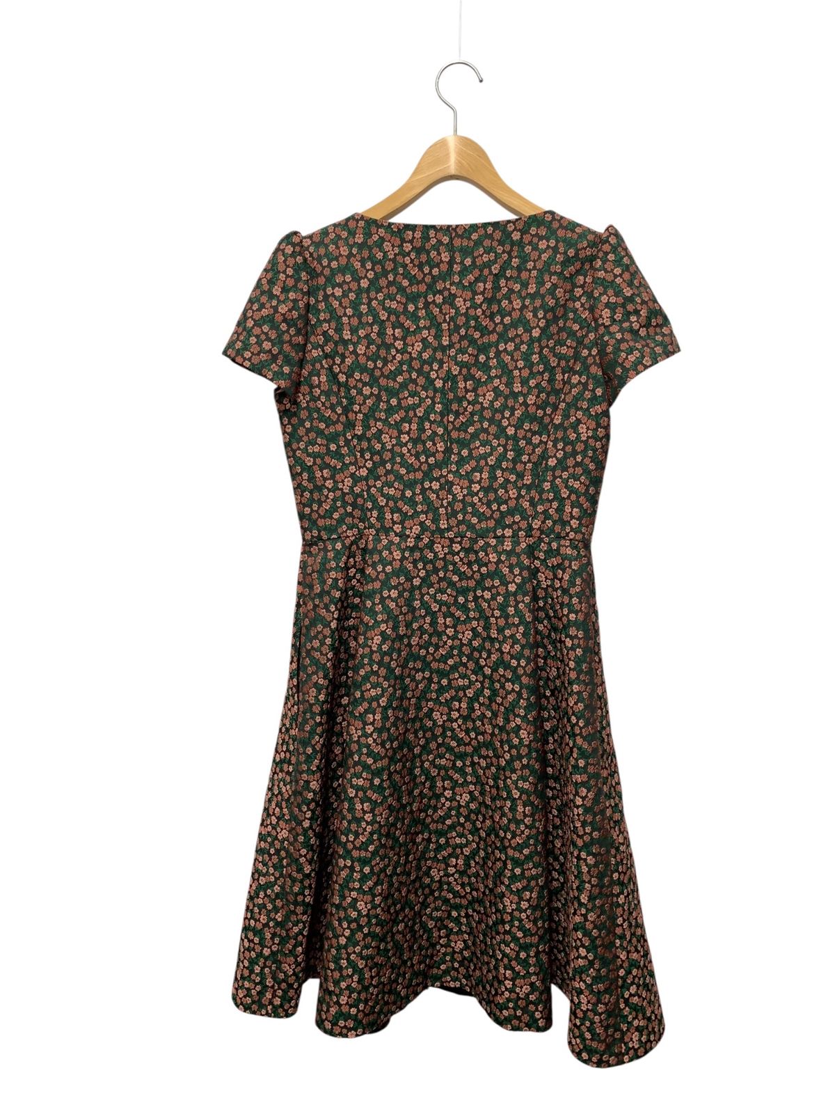 エムズグレイシー 小花柄ジャガードドレス 411520 ワンピース 40 マルチ グログラン リボン IT45I49O3A20