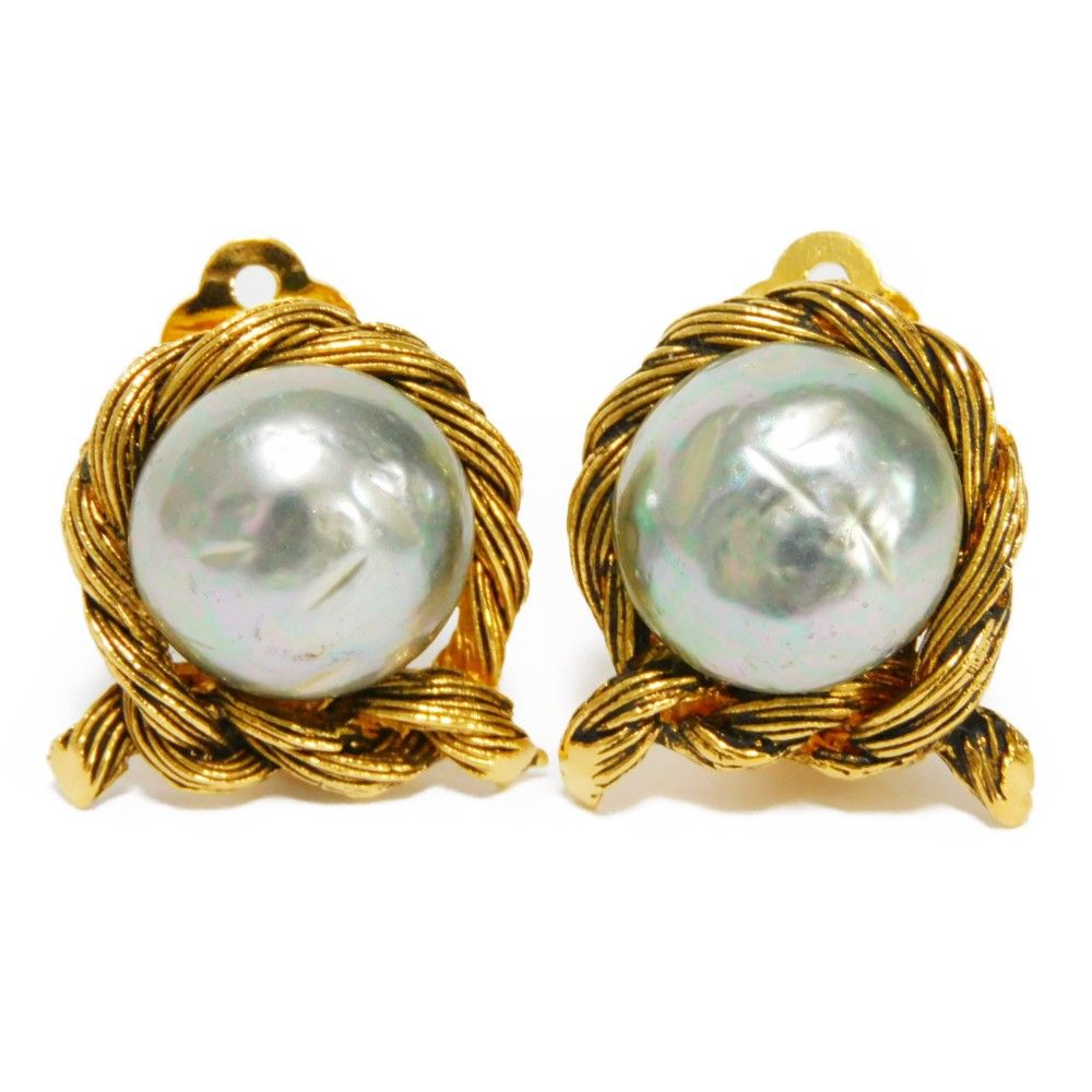 CHANEL シャネル コスチュームパール ラウンド クリップ式 288  