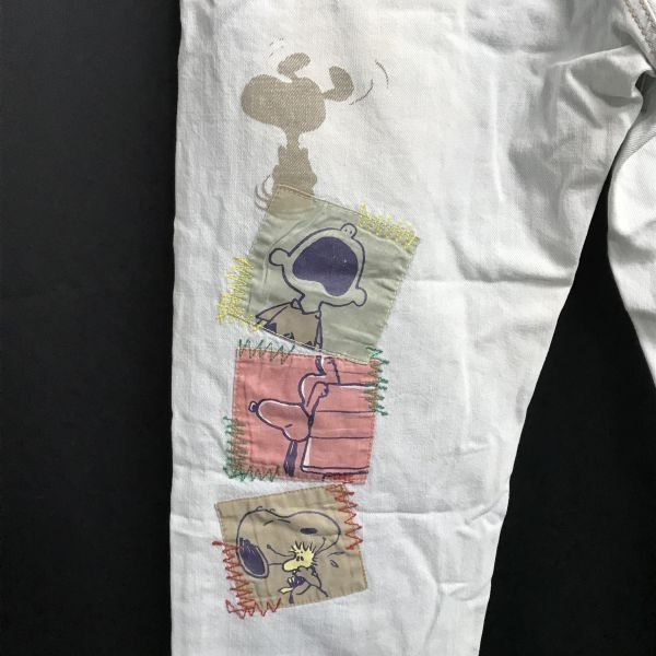 【超希少】アズノゥアズ　ピーナッツ　スヌーピー コラボ デニム　ジーンズ　黒 スヌーピー/コラボ希少品☆アズノゥアズ/as know as de base x