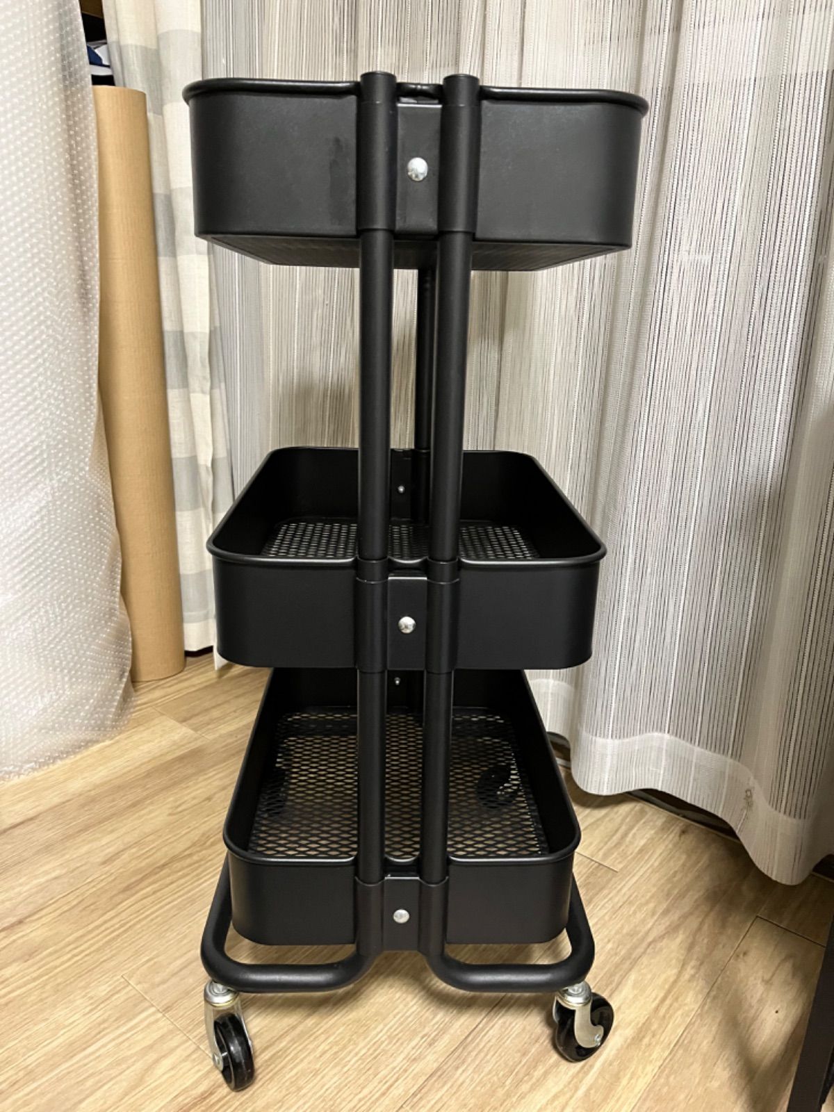 イケア IKEA RÅSKOG 黒 ロースコグ ワゴン - メルカリ