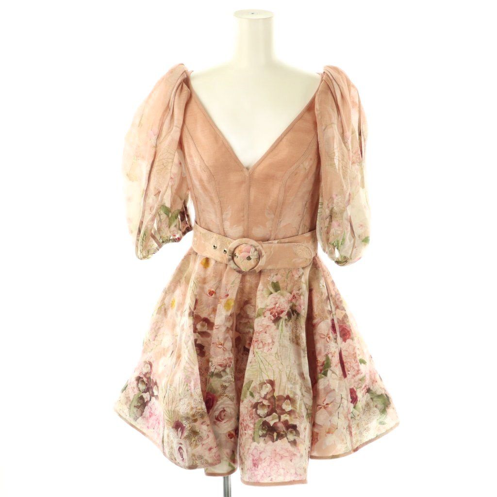 ZIMMERMANN ジマーマン　シルク　リネン　ミニドレス ワンピース ZIMMERMANN ジマーマン シルク リネン ミニドレス ワンピース