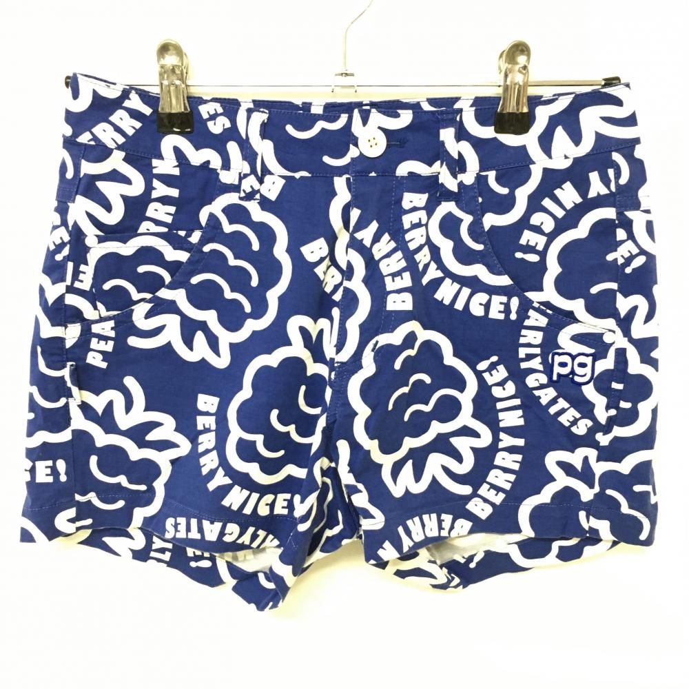 ☆SALE価格☆【美品】パーリーゲイツ ショートパンツ ブルー×白 総柄 
