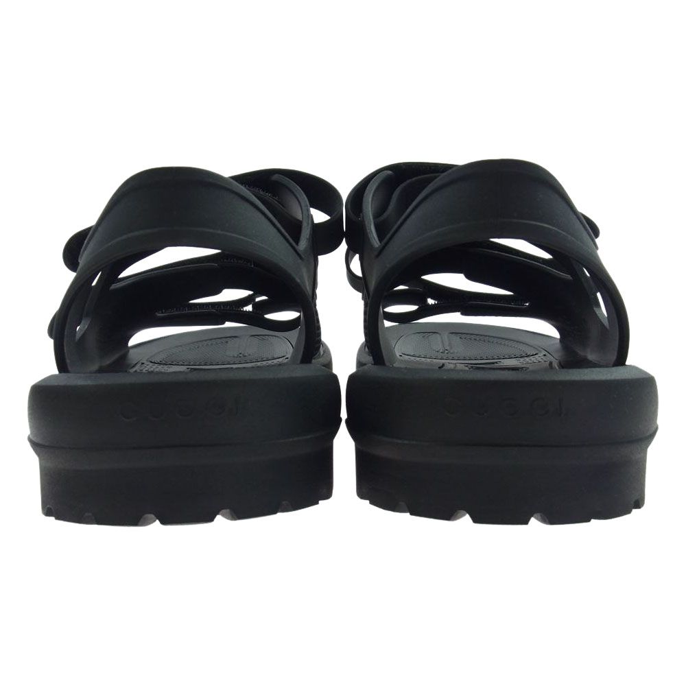 グッチサンダル　超美品 GUCCI グッチ サンダル 692415 ロゴ ラバー サンダル ブラック系 7