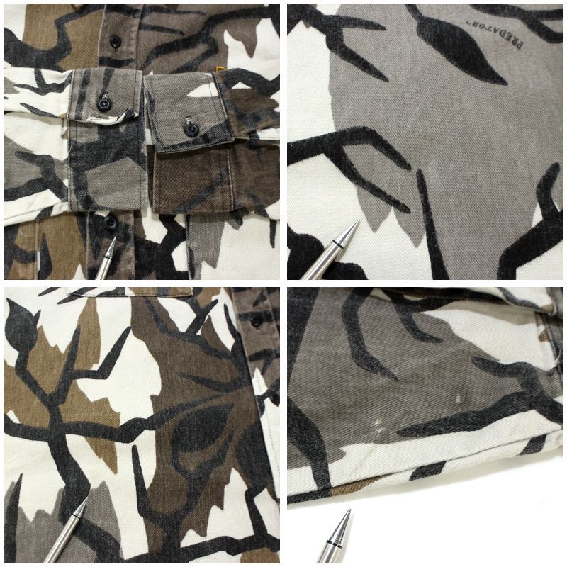 90s USA製 vintage PREDATOR CAMOFLAGE プレデターカモ コットン 長袖