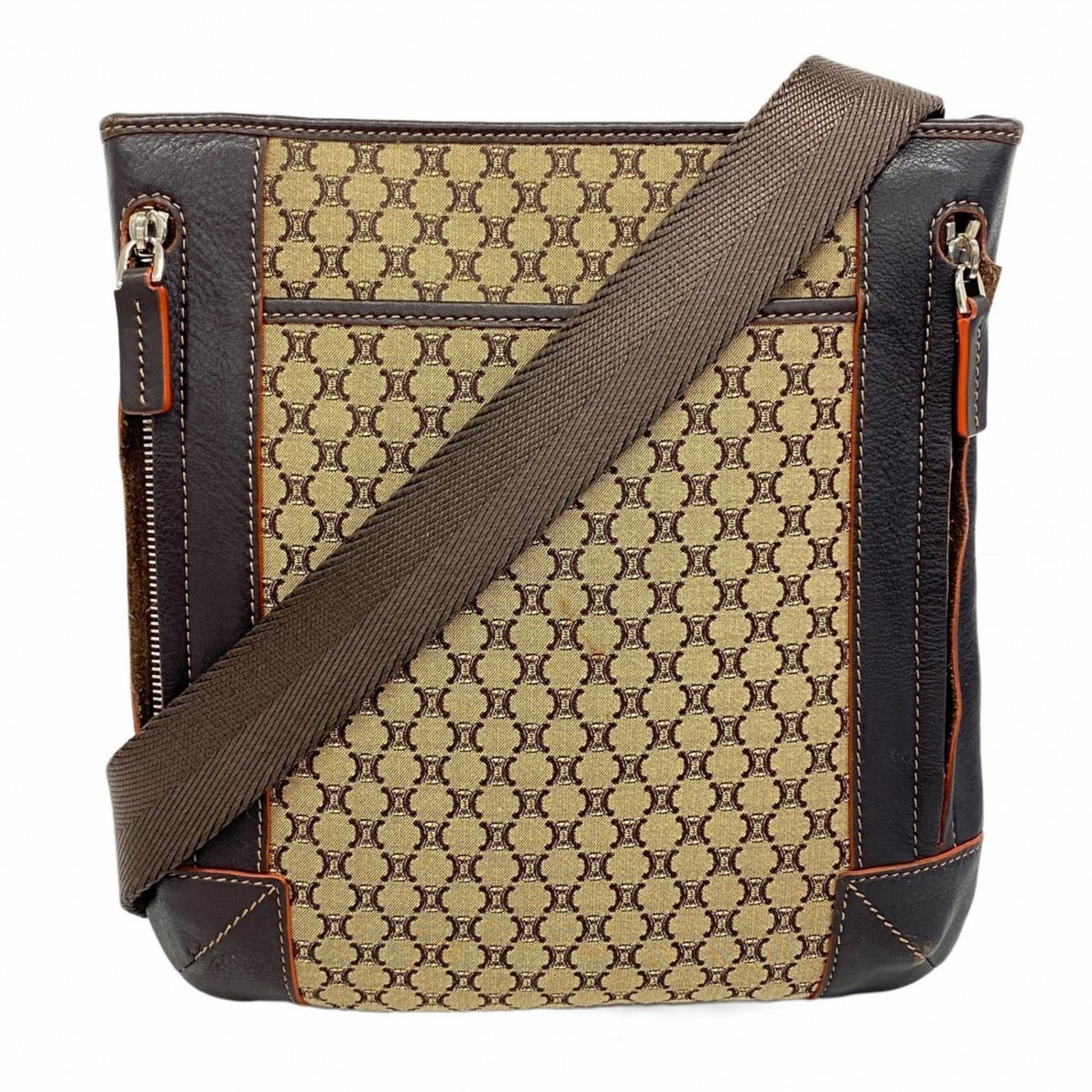 セリーヌ Celine セリーヌ ショルダーバッグ マカダム ナイロンキャンバス ブラウン レディース