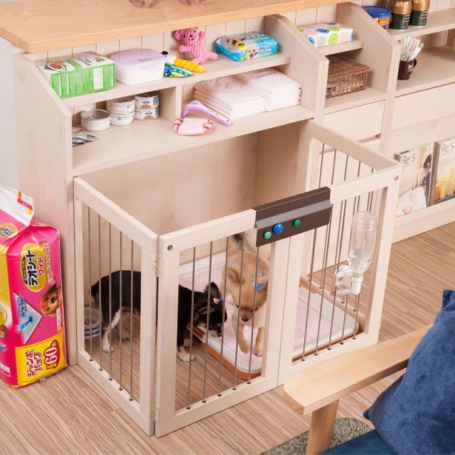 Miltie シリーズ 省スペース収納付き折りたたみ型ケージ 幅90