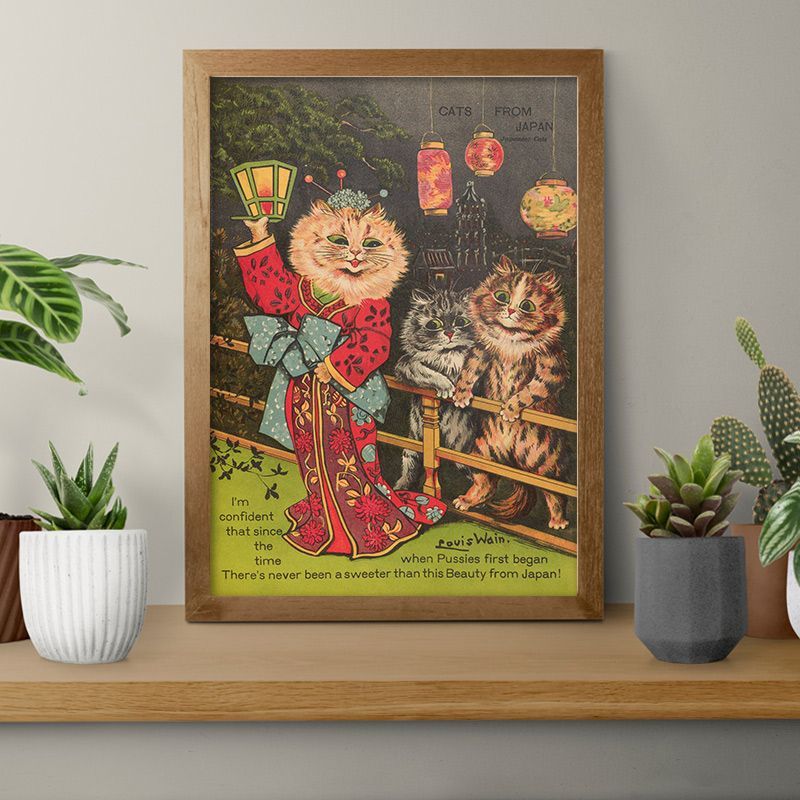 バリ絵画:猫のロマンス バリ絵画:猫のロマンス