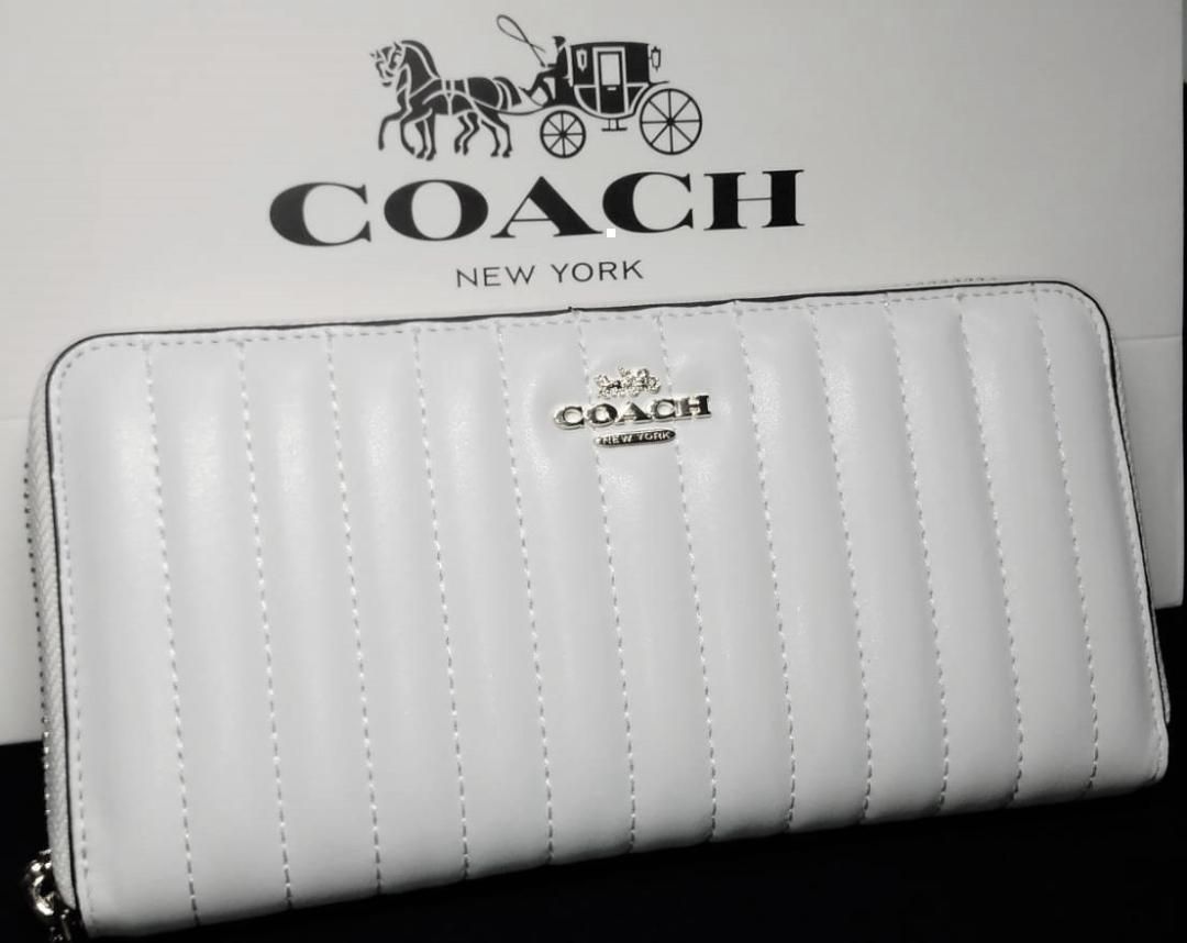 COACH 新品 ホワイト 長財布 レディース コーチ 小物 白 財布 J02