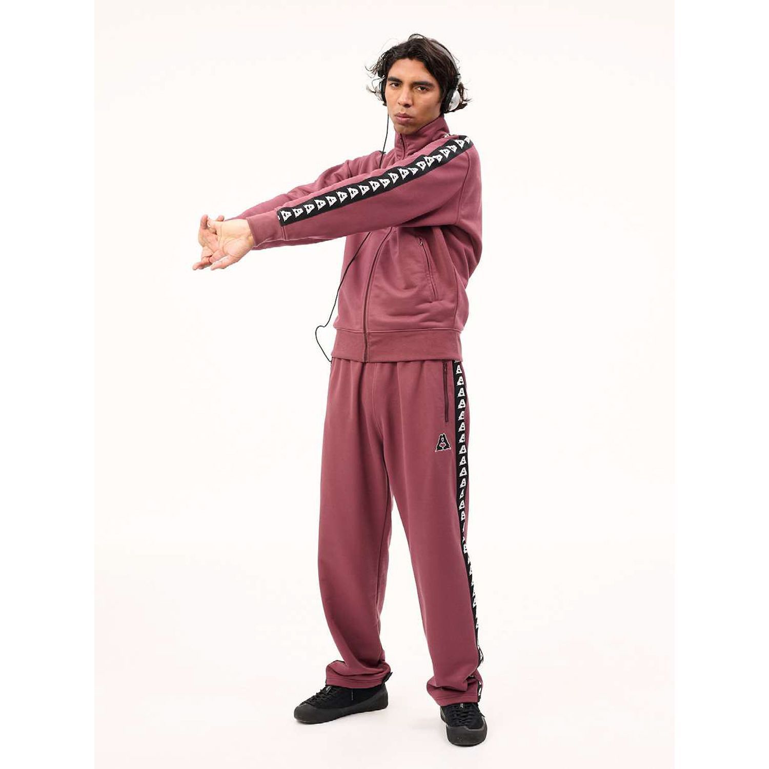 CARNE BOLLENTE | MAKE YOU WET BURGUNDY トラックパンツ スウェットパンツ ジャージ サイドライン ボトムス メンズ バーガンディ