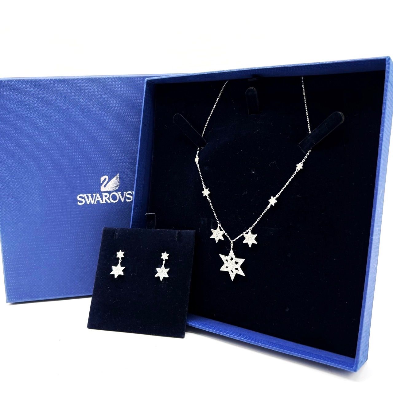 美品】 SWAROVSKI スワロフスキー ネックレス ピアス セット ビジュー 