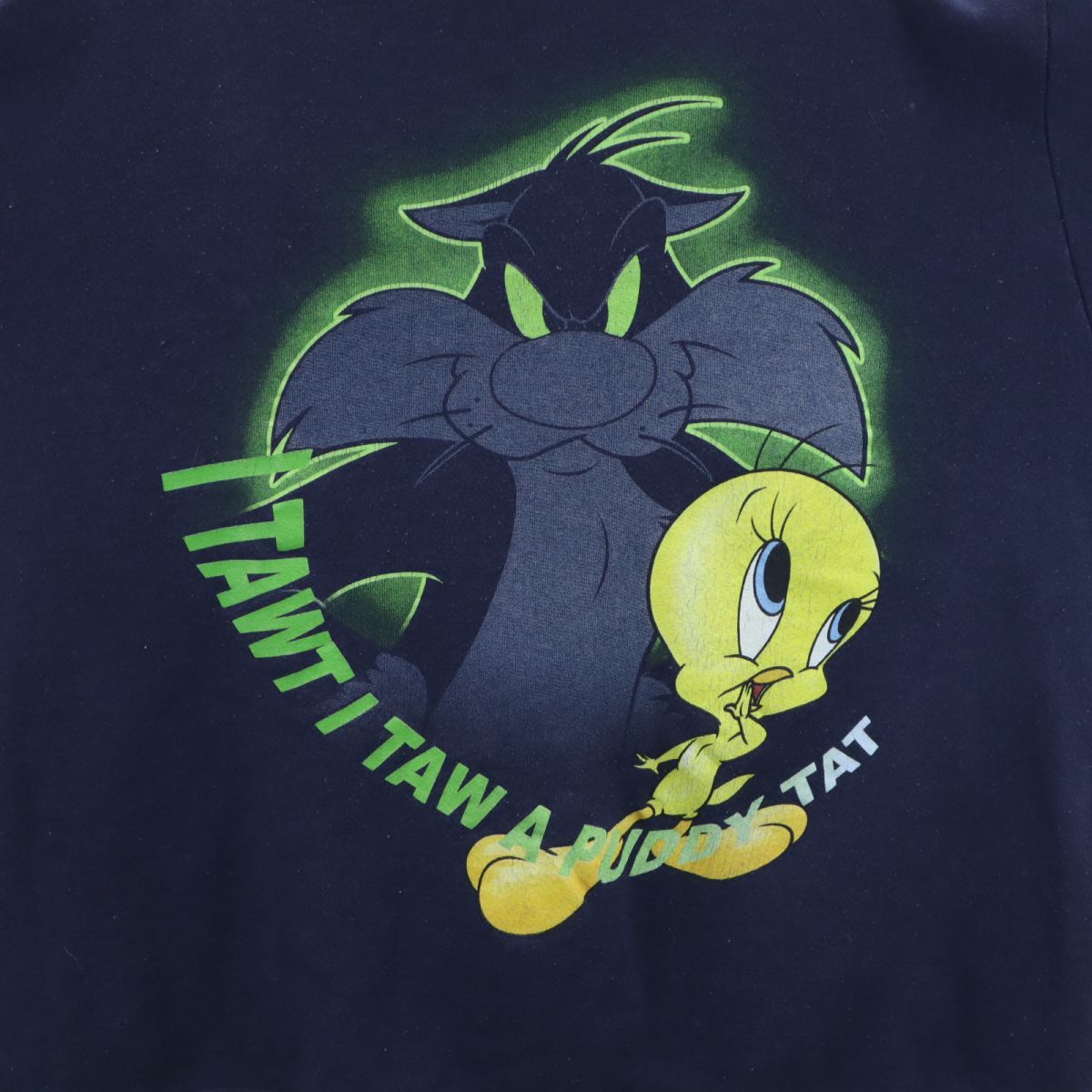 ルーニーテューンズ 90s オールド ワーナーブラザーズ 長袖 トレーナー ネイビー LOONEY TUNES スウェット 裏起毛 シルベスター トゥイーティー レディース ルーニーテューンズ 90s オールド ワーナーブラザーズ 長袖 トレーナー