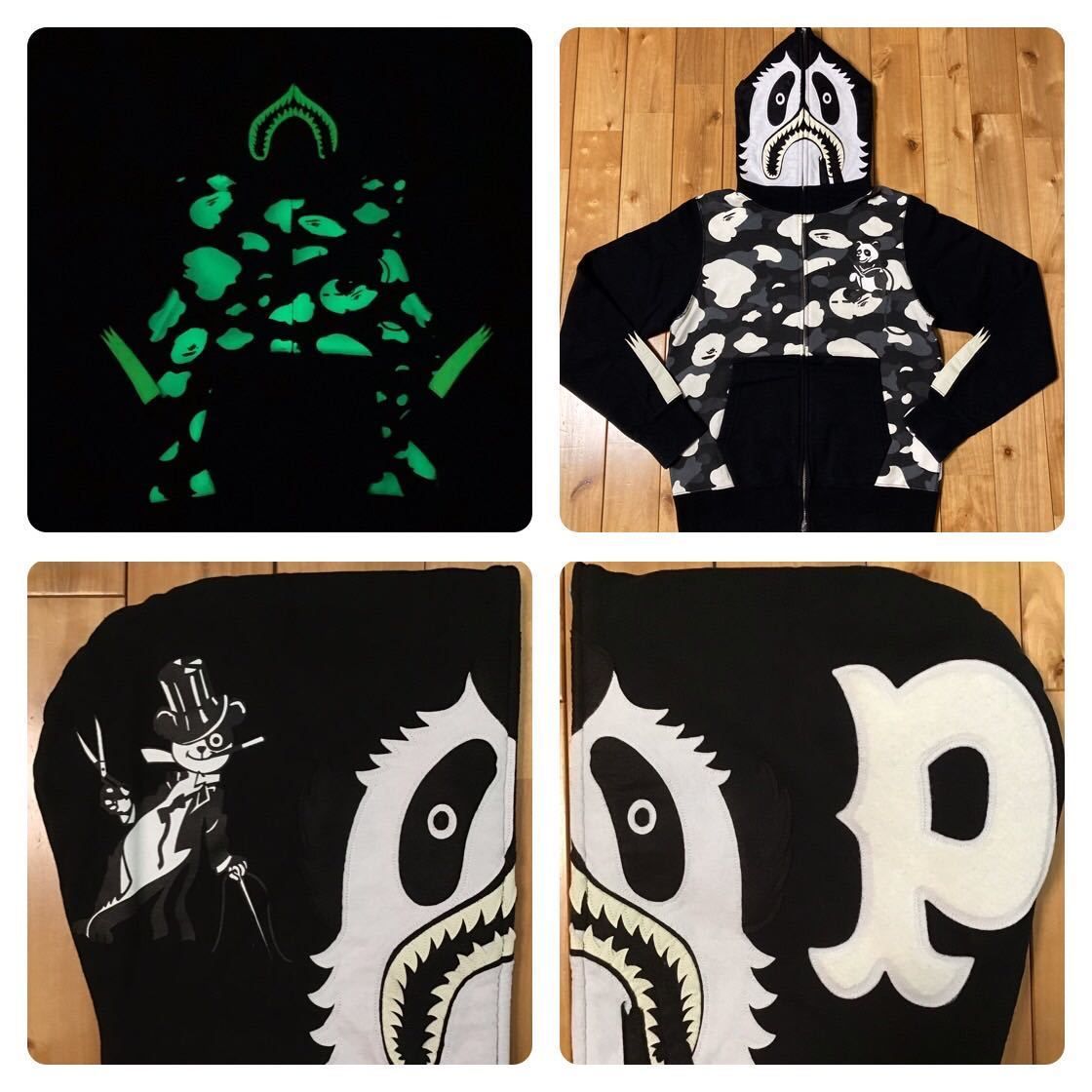 ☆zozo限定☆ 蓄光 city camo パンダ パーカー panda full zip hoodie