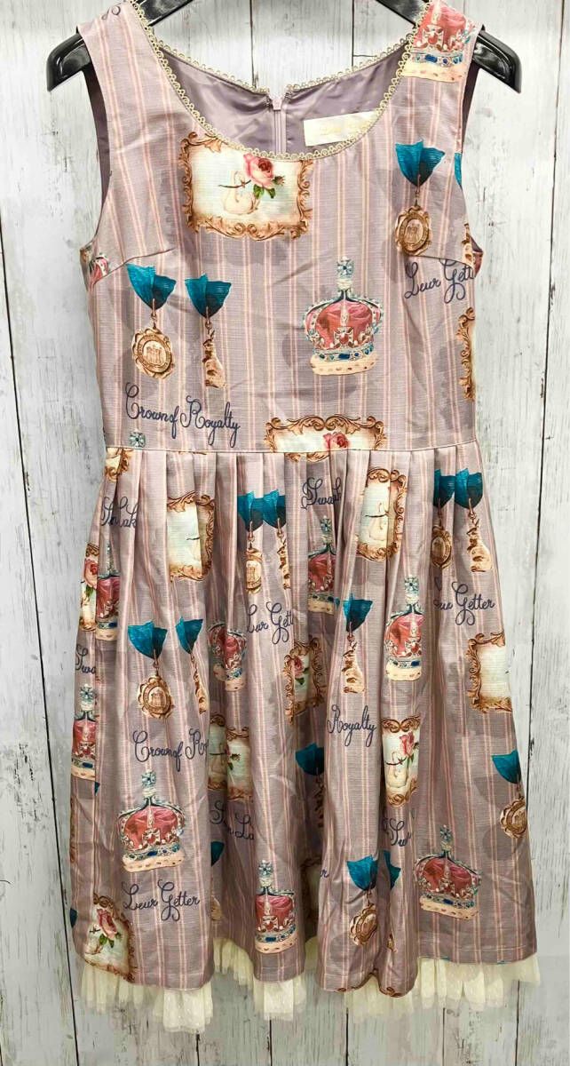 leur getter/ノースリーブワンピース/ルルゲッタ/ROYAL CROWN/総柄/裾  