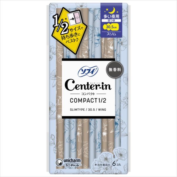まとめ買い-60点セット センターインコンパクト1 2無香料多い夜用6枚 ユニ チャーム ユニチャーム 生理用品