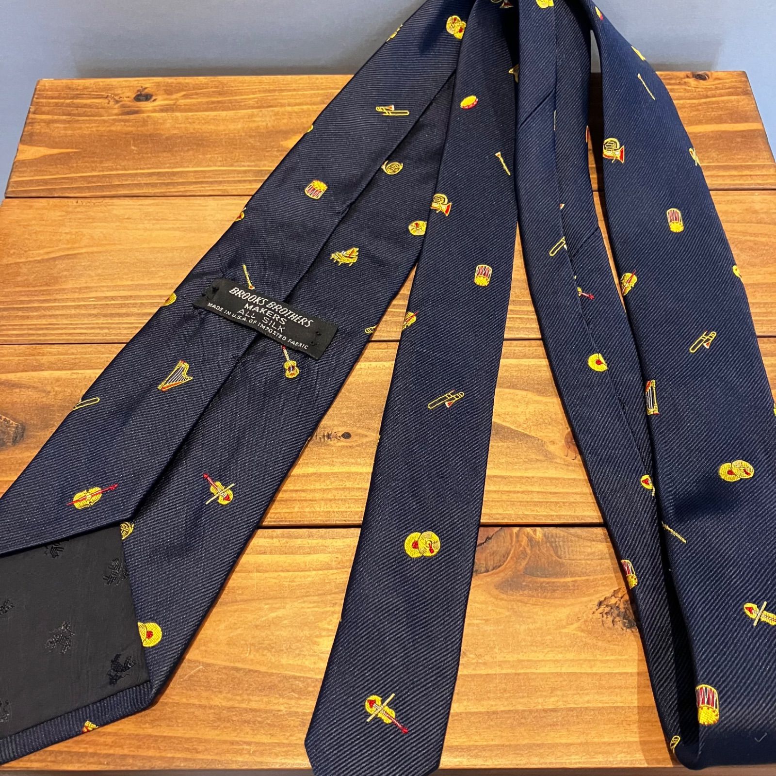 【ビンテージ】60s ブルックスブラザーズ　ネクタイ 1960s】BROOKS BROTHERS ブルックスブラザーズ アンカー柄