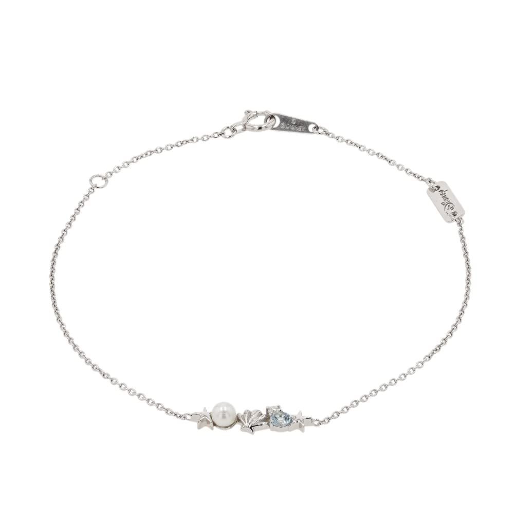 プリンセス リトル マーメイド 10金 ホワイトゴールド ダイヤモンド ブレスレット アクアマリン 淡水パール ヒトデ ディズニー 貝殻 海 oblds20016