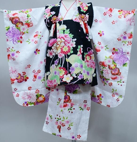 七五三 三歳 女児 女の子 被布着物フルセット 百花繚乱 祝着 NO38784 七五三最大10%OFF10/2迄)【Prices down2】七五三 着物 3歳