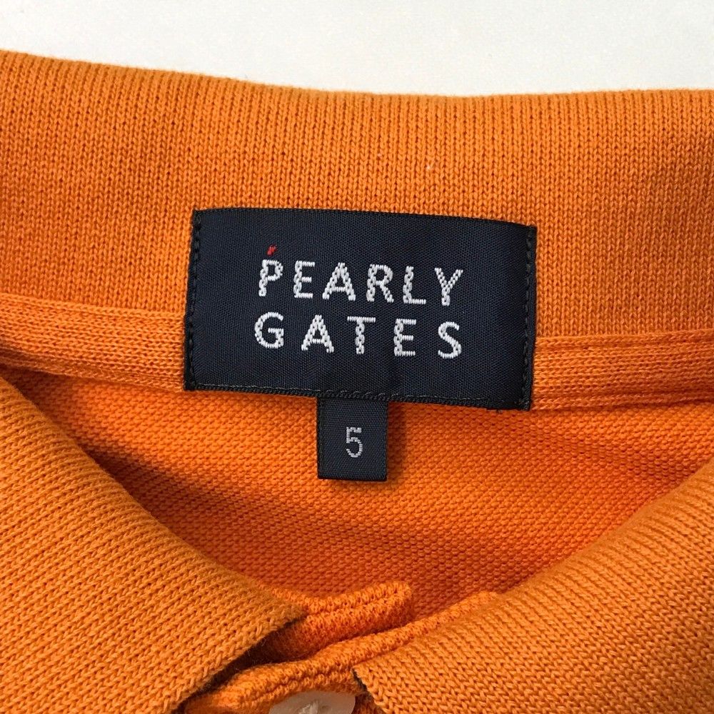 サイズ：5 PEARLY GATES パーリーゲイツ  半袖ポロシャツ  オレンジ系 [240101456660] ゴルフウェア メンズ ストスト サイズ：5 PEARLY GATES パーリーゲイツ 半袖ポロシャツ