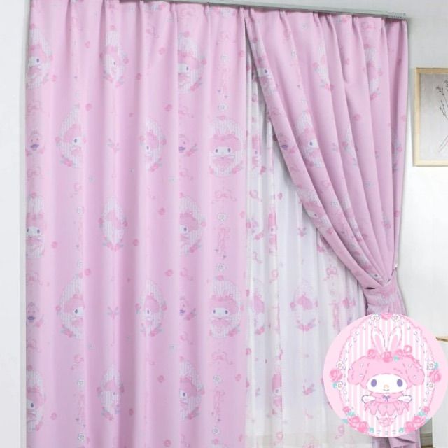 マイメロディ 2級 遮光 遮熱 カーテン  100×135cm 2枚セット