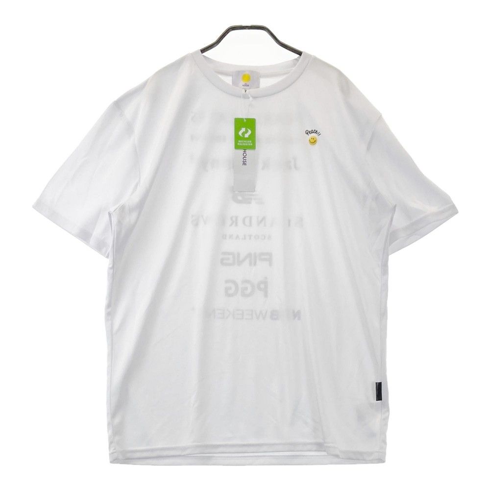 サイズ：7 PEARLY GATES パーリーゲイツ 2023年モデル 限定アイテム チャリティ 半袖Tシャツ ニコちゃん  ホワイト系 [240101445442] ゴルフウェア メンズ ストスト サイズ：7 PEARLY GATES パーリーゲイツ 2023年モデル 限定