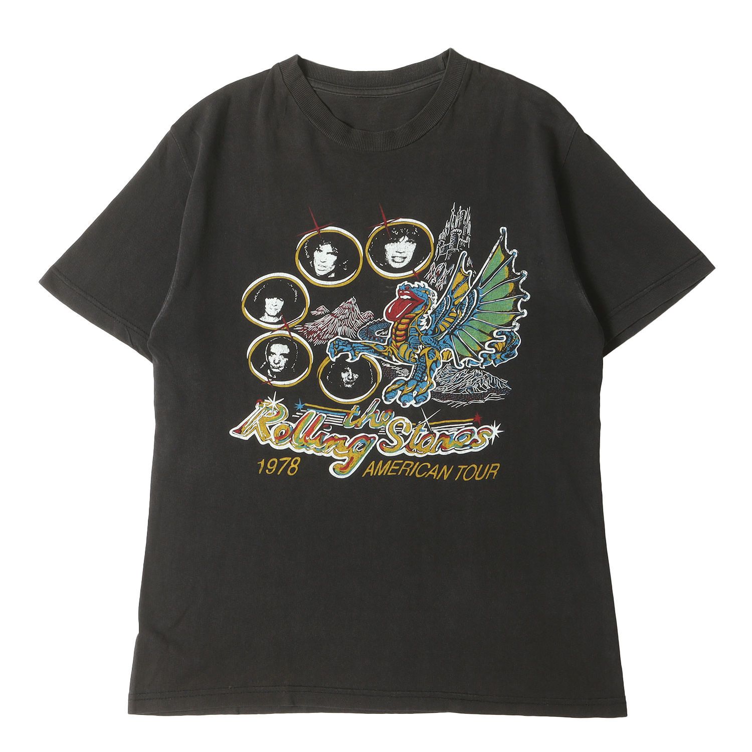 Vintage Music Item / 80～90s The Rolling Stones 1978 AMERICAN TOUR Tシャツ / ブラック 黒 / サイズ:詳細参照(M位) / ヴィンテージ 古着 / トップス カットソー 半袖【】