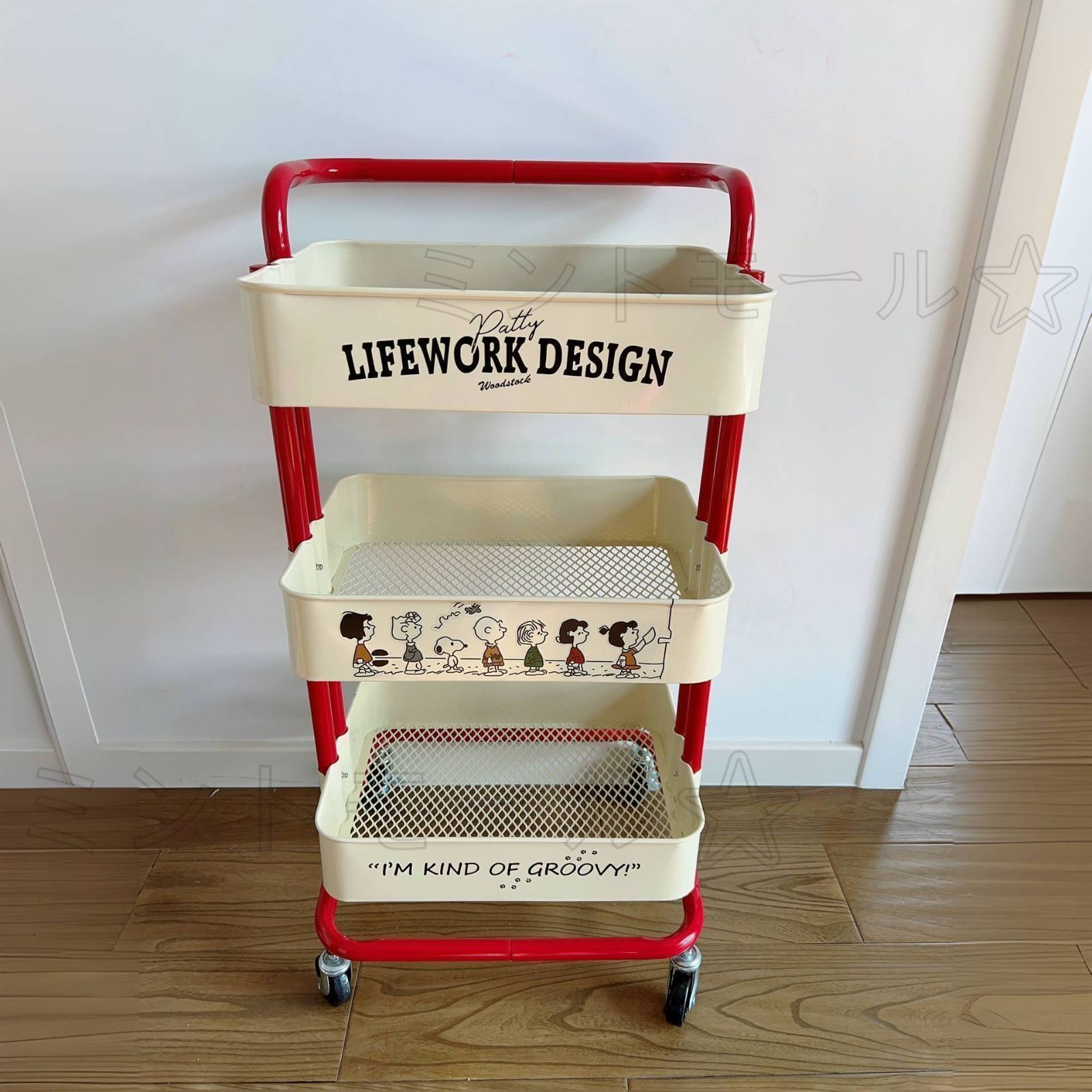 可動ハンドトラック ビューティーサロンカートトロリー 3棚