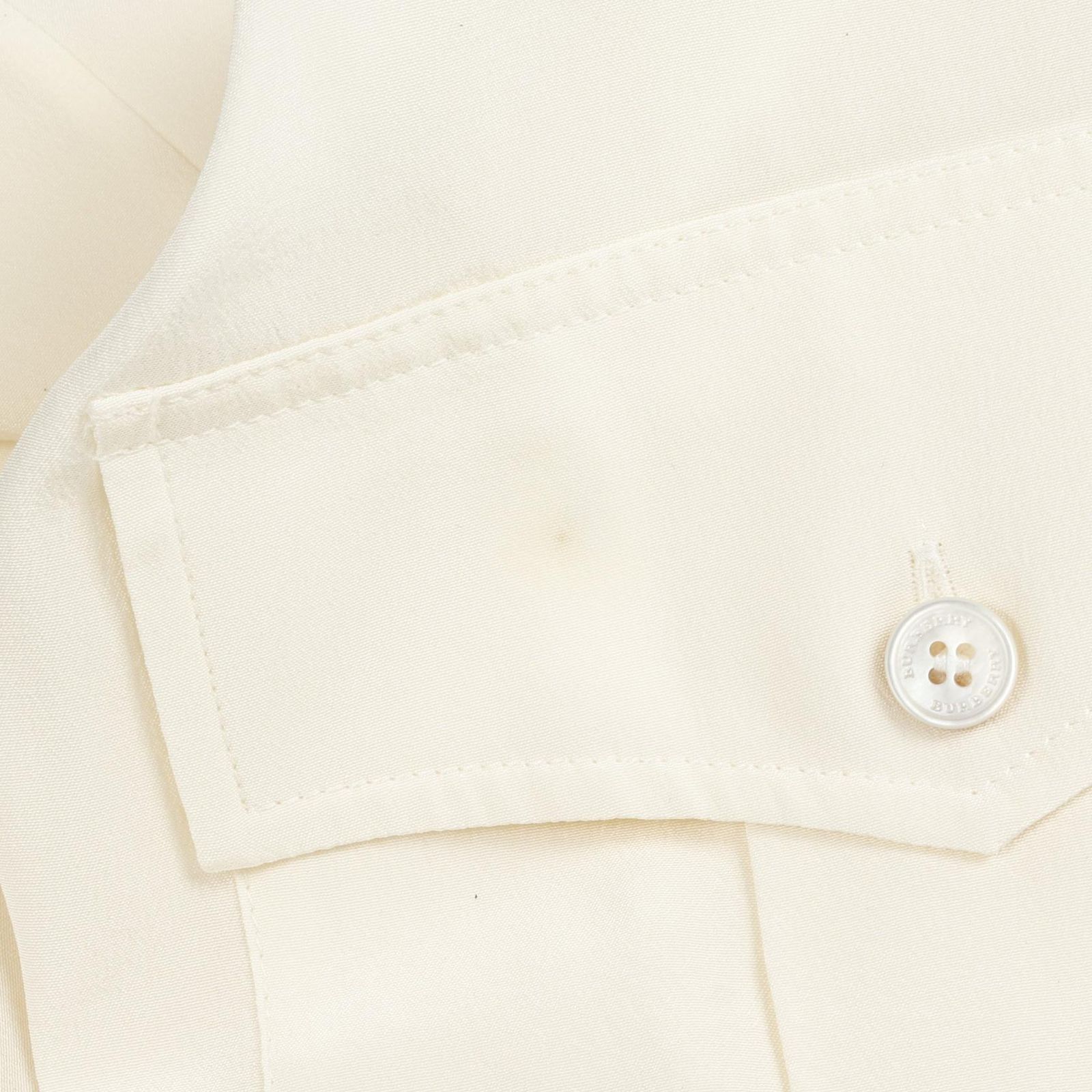 バーバリー BURBERRY ブラウス ホワイト シルク シャツ レディース Used B