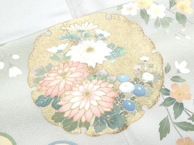平和屋着物○訪問着 雪輪花文 暈し染め 金彩 正絹 逸品 CAAY9406th