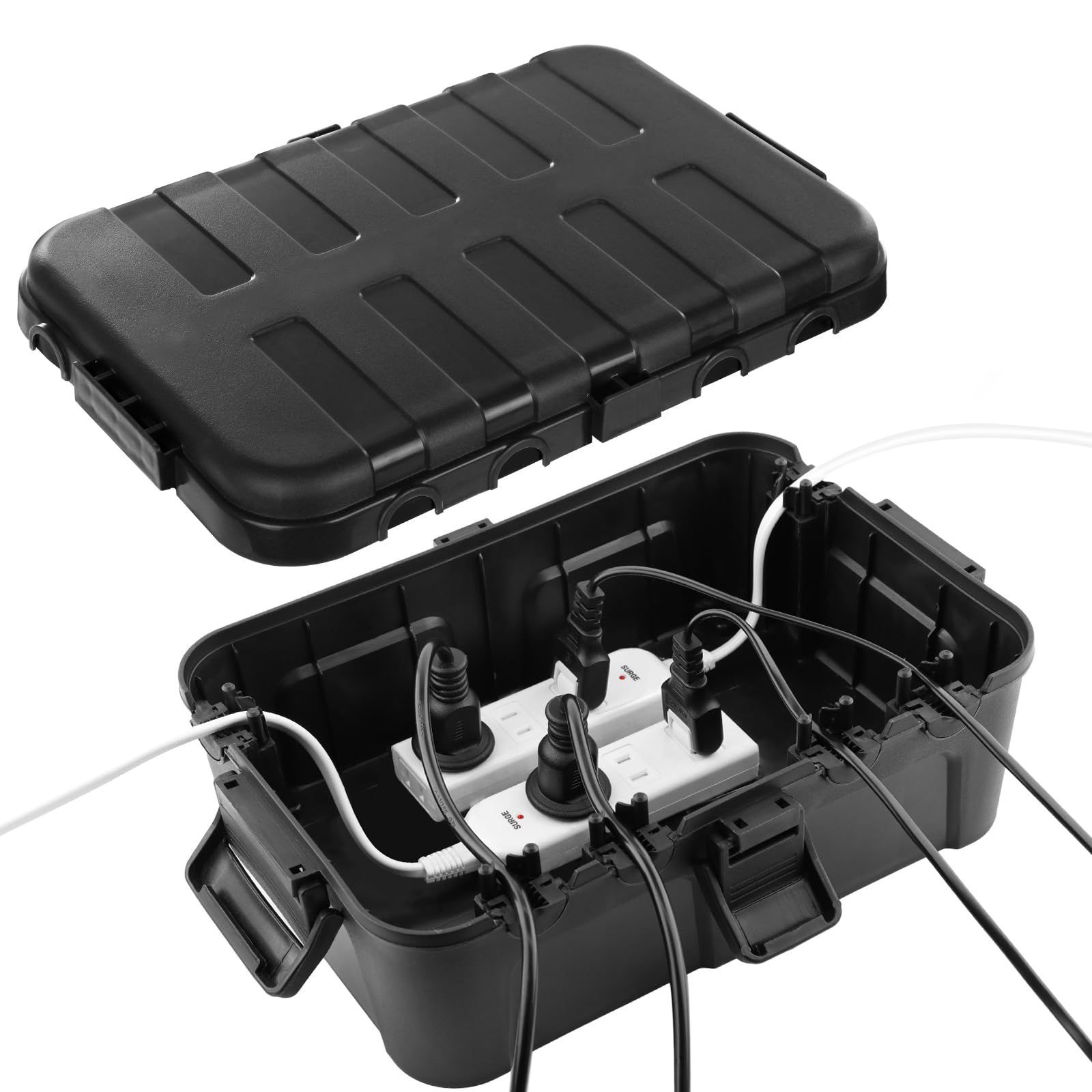 Color 黒 RESTMO 大型コンセントボックス 屋外 電源 防水 ボックス IP54 雨よけ 耐候性 ガーデンライト タイマー コンセントプラグに最適 黒