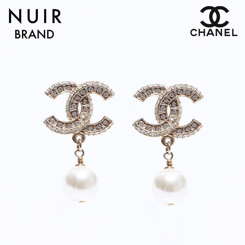 通販 クリスマスセール2024: 特集 CHANEL シャネル ピアス F22V ココマーク ラインストーン パール アクセサリー