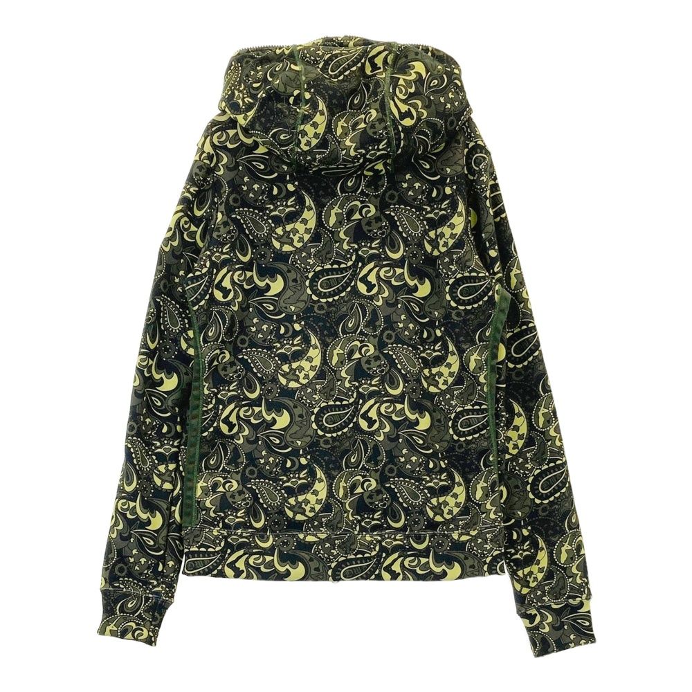 サイズ 2 DANCE WITH DRAGON ダンスウィズドラゴン 裏起毛 ボア ジップパーカー ペイズリー 総柄 カーキ系 240101493842 ゴルフウェア レディース ストスト