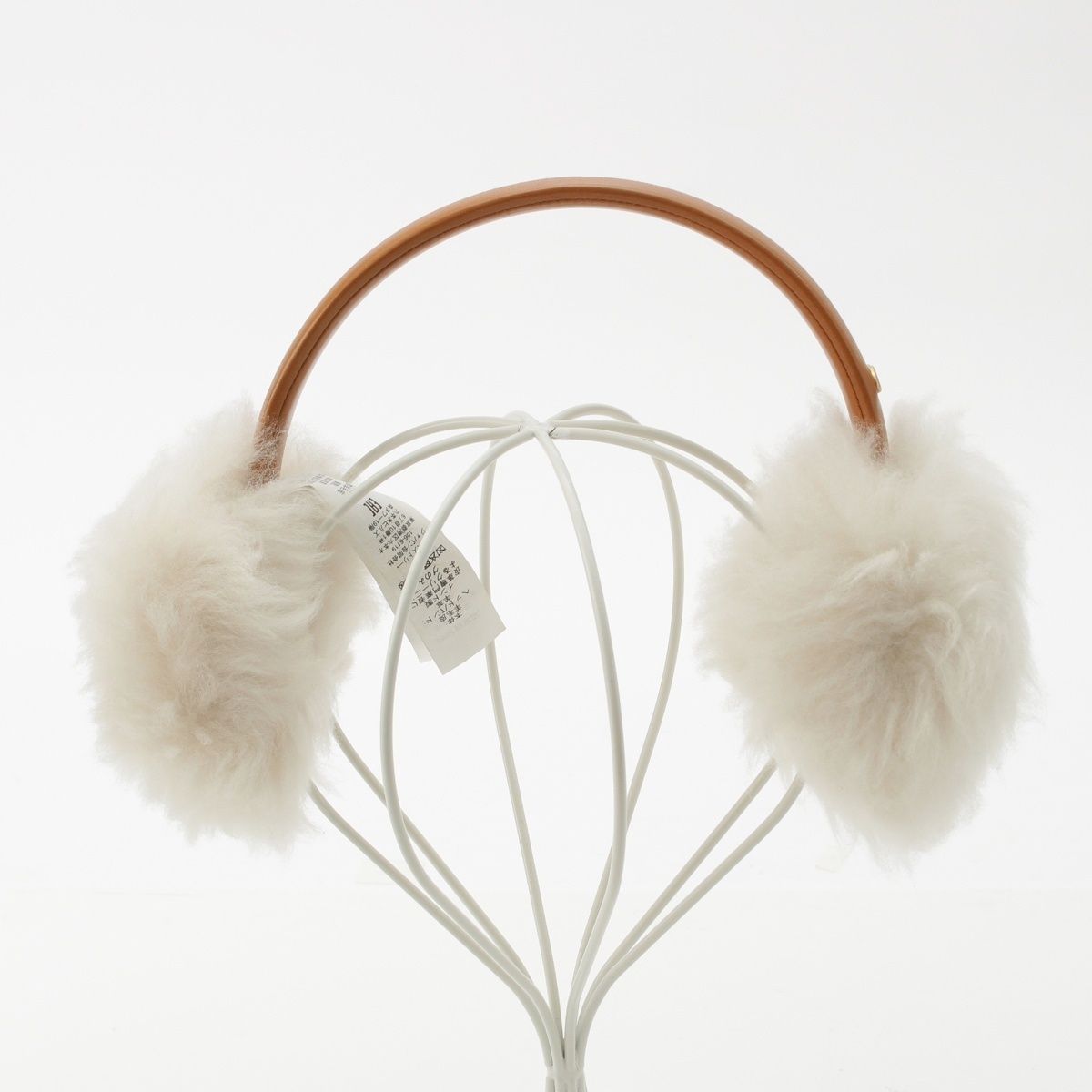 コーチ 羊毛皮 シアリング イヤーマフ 耳当て ホワイト ブラウン