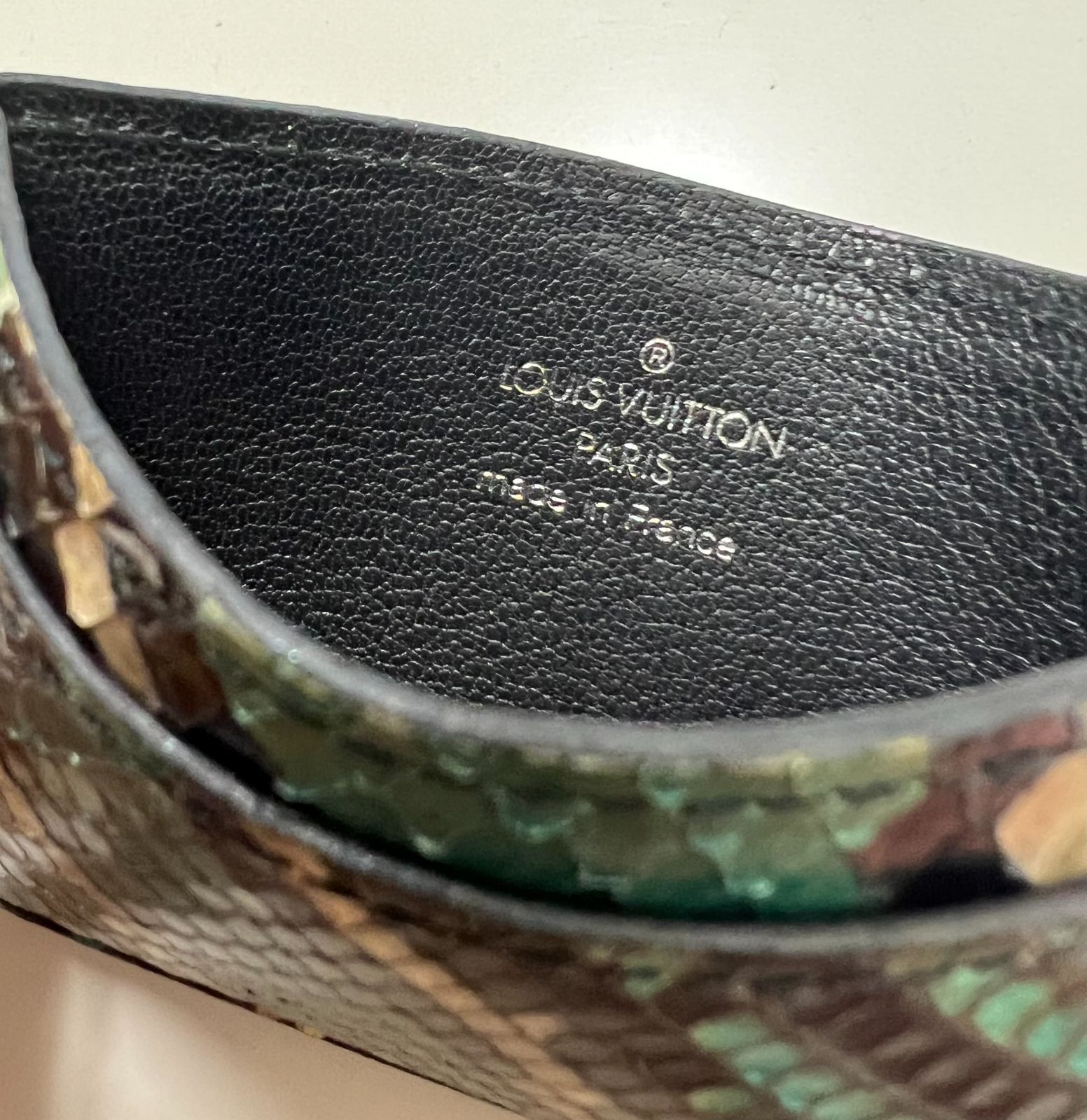 LOUIS VUITTON パイソン レザー 革 カードケース 名刺入れ ルイ 