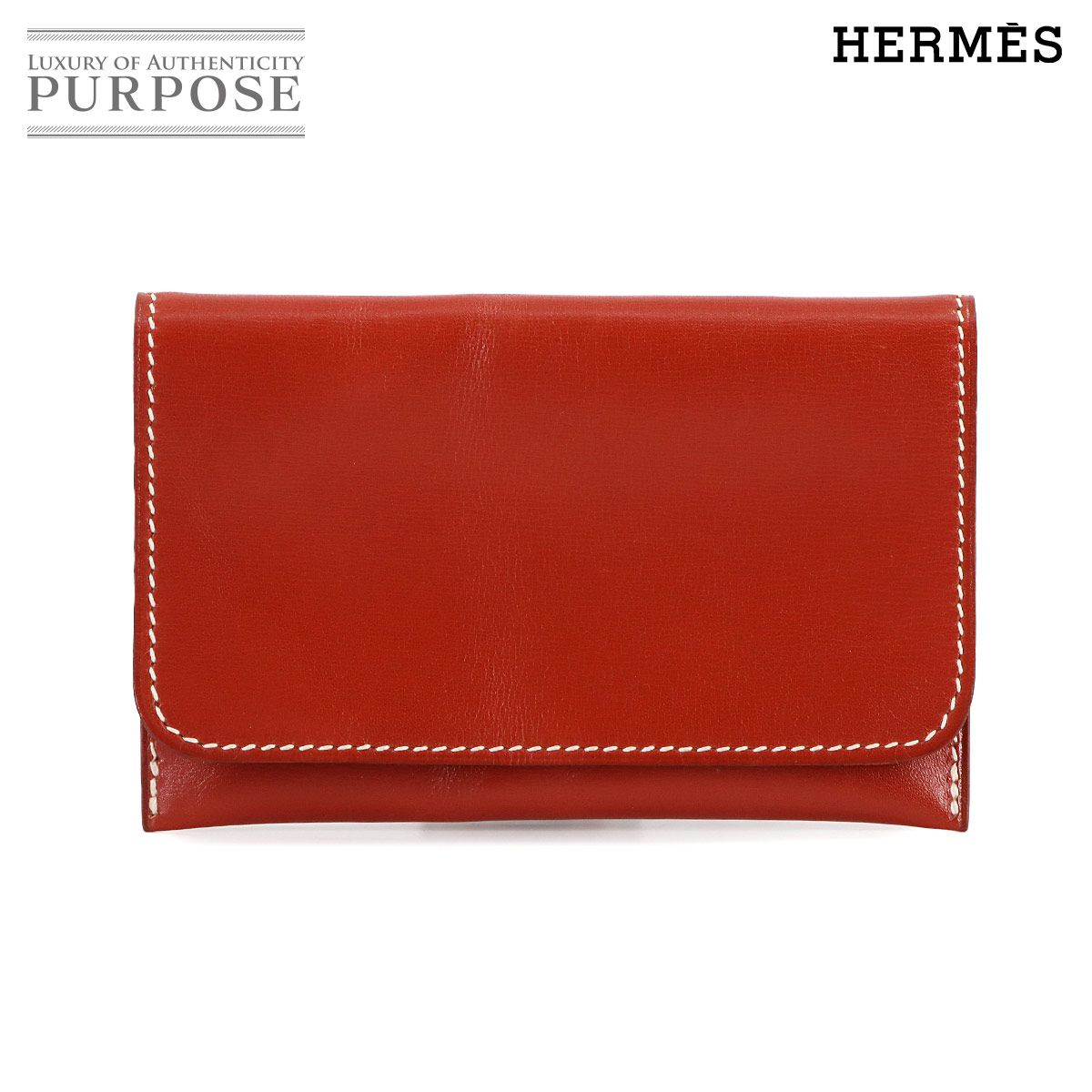 エルメス HERMES カードケース ボックスカーフ ブリック Card Case 90283215
