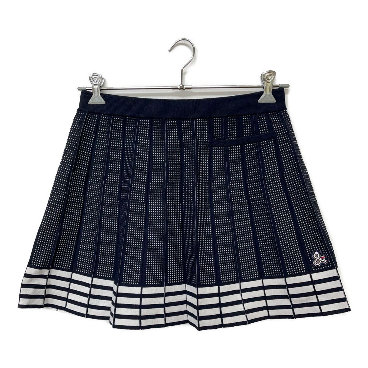 未使用品 レディース アンパスィ and per se スカート LL 紺×白