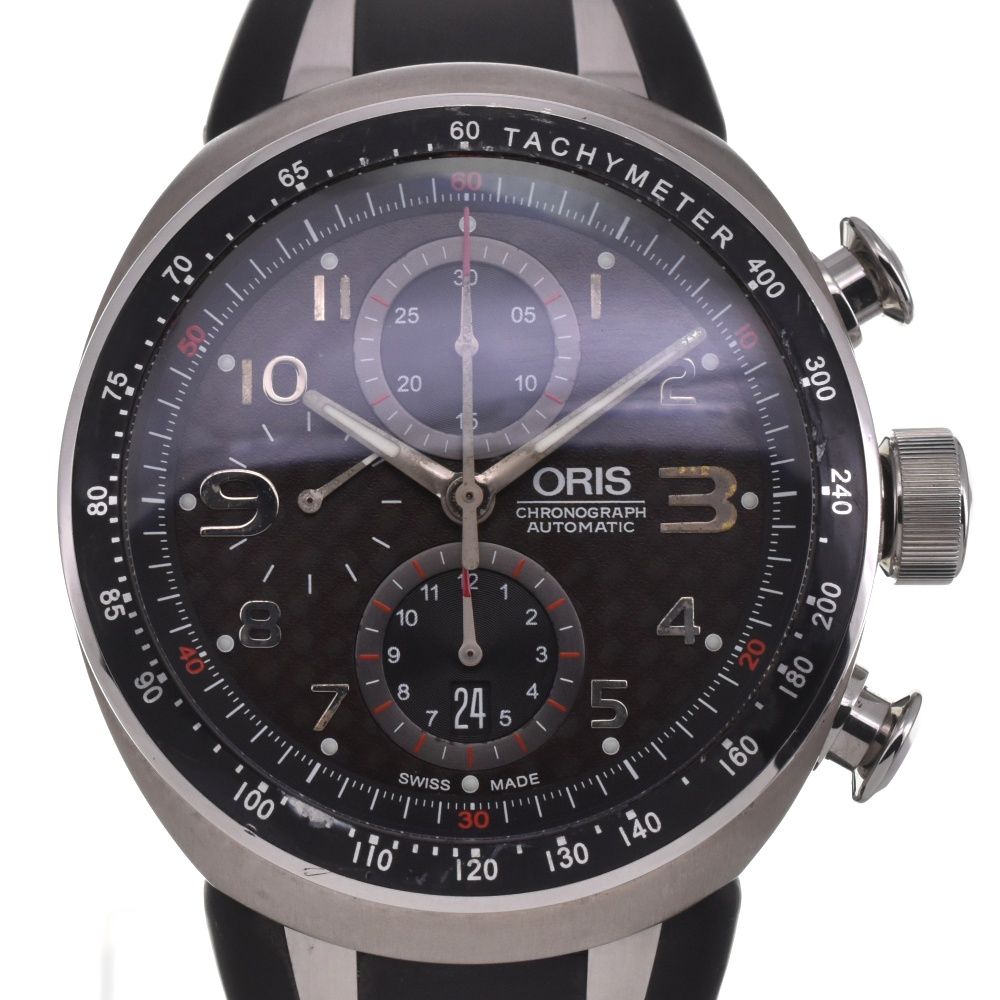 オリス ORIS 7587-72 TT3 クロノグラフ デイト チタン 自動巻き メンズ良品 E#132993