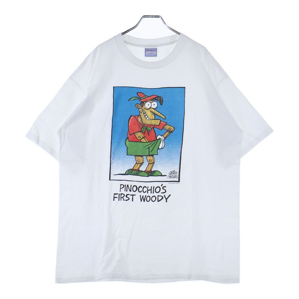 VINTAGE ヴィンテージ 90ー00s Mike Geters Pinocchio TEE ピノキオ フロントプリント半袖Tシャツ カットソー ホワイト