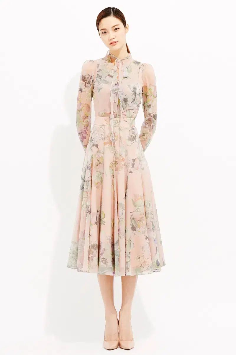 アヴォアボ silk chiffon ブラウス スカート セット シルクセットアップ