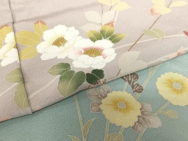 平和屋着物○訪問着 友禅 枝花文 暈し染め 丹後縮緬 反