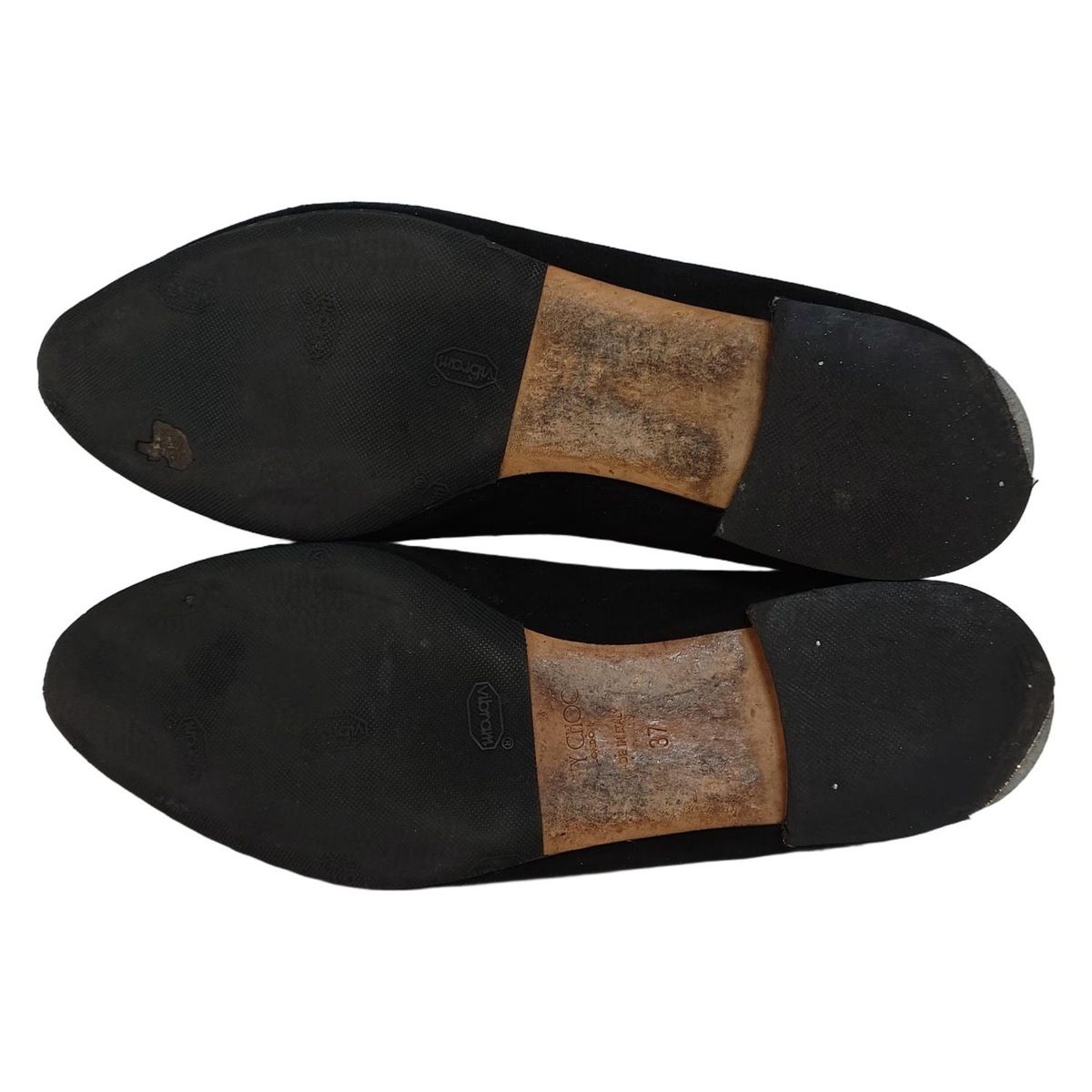 JIMMY CHOO(ジミーチュウ) フラットシューズ 37 レディース - 黒 JIMMY CHOO(ジミーチュウ) フラットシューズ 37 レディース - 黒