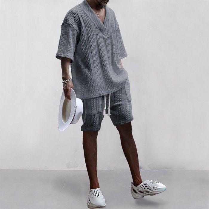 セットアップ ニット 半袖 Tシャツ カジュアル パンツ 薄手 1 ショッピングゴー shoppinggo サマーニット ワイドパンツ
