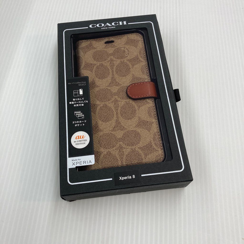 ○未使用○【Xperia 8用】 COACH ブックタイプケース／SIGNATURE Brown RS9C082T - メルカリ