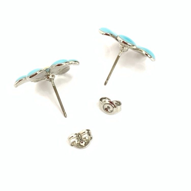 ルネ rene ピアス Rene ルネ ピアス ラッカー フラワー ブルー - メルカリ