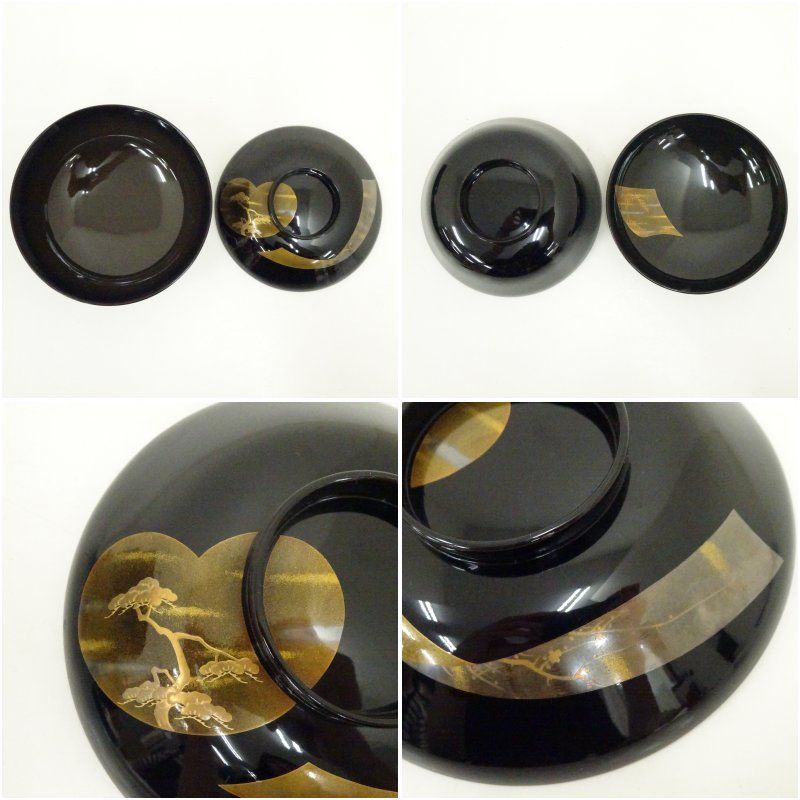 漆塗松竹梅蒔絵吸物椀10客揃（保護箱） 吸い物椀 和食器 おしゃれ