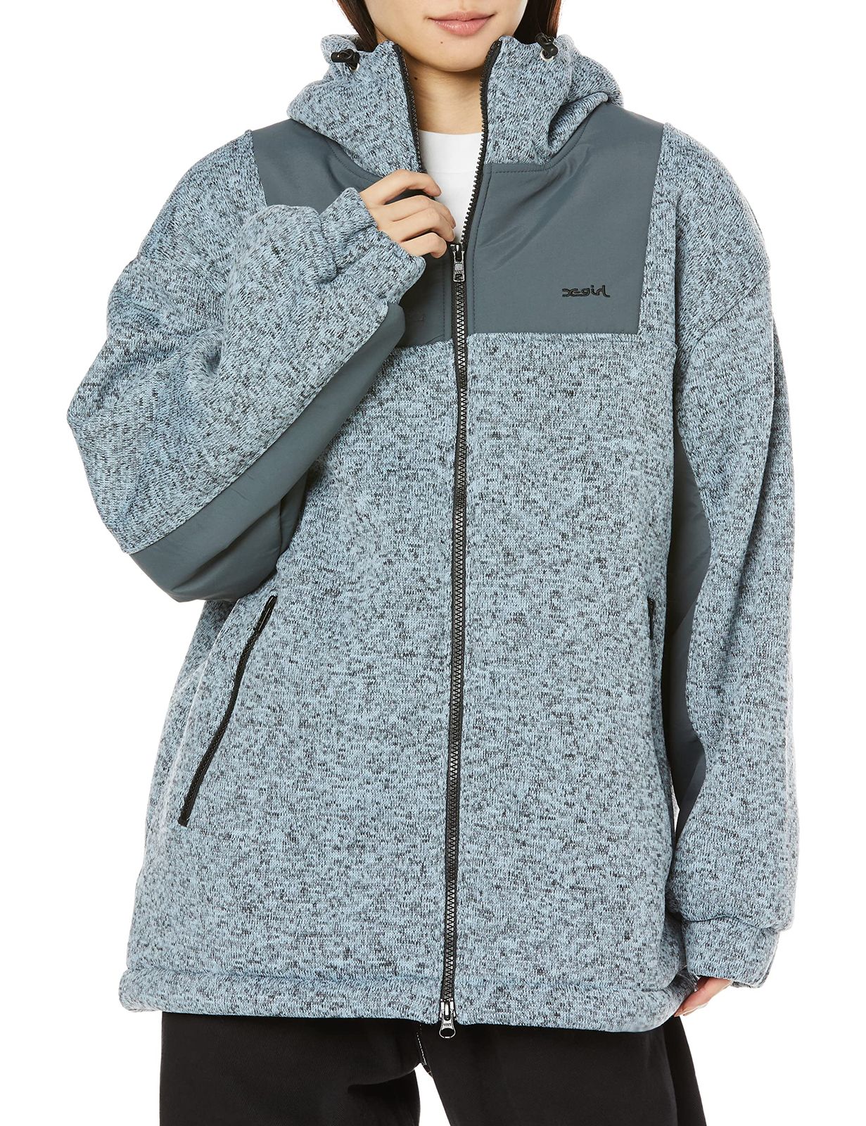 エックスガール ジャケット MELANGE ZIP UP JACKET レディース LtBLUE S