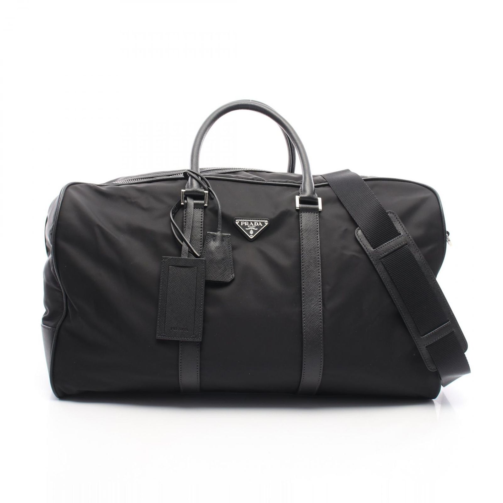 プラダ PRADA ボストンバッグ TESSUTO SAFFIANO 2VC007 ブラック