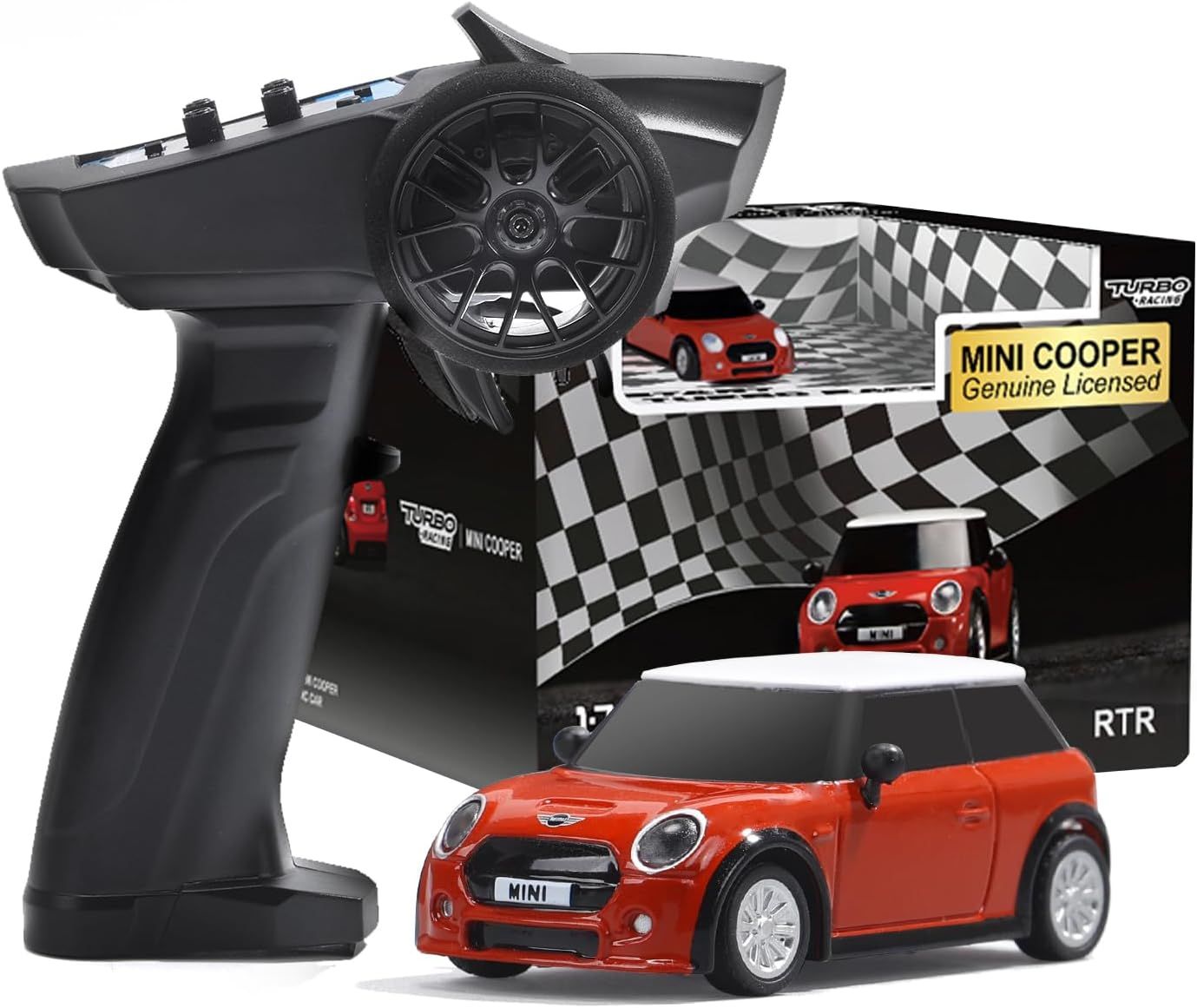 DEERC ラジコン ラジコンカー BMW ミニクーパー 1/76 ミニRCカー 30分連続使用 超MINI リモコンカー 車 全比例コントロール 2.4GHz技適認証済み LEDライト付き Type-C充電 男の子 小学生 中学生誕生日 