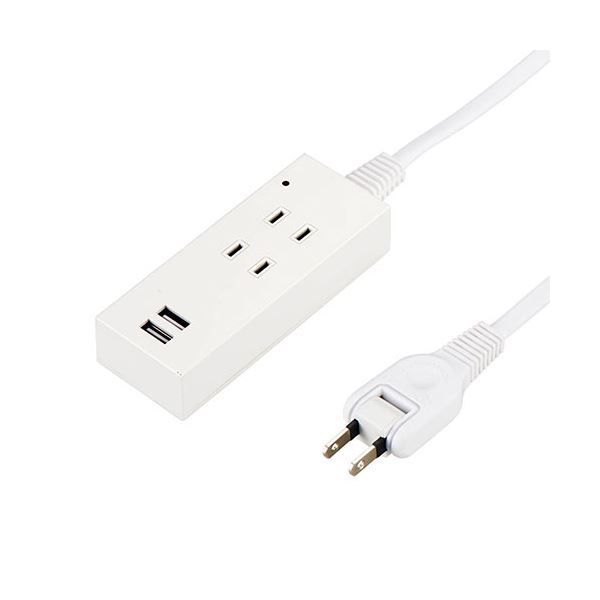 10個セット YAZAWA 雷ガード付2AC2USB2.1A 1.5m ホワ