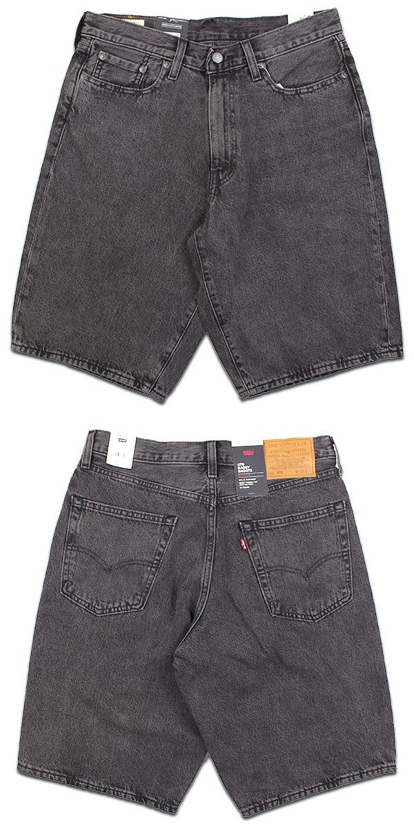 数回着美品 リーバイス ハーフパンツ半袖 ジャンプスーツ L リーバイス 478 バギー ハーフパンツ ブラック LEVIS 478 BAGGY